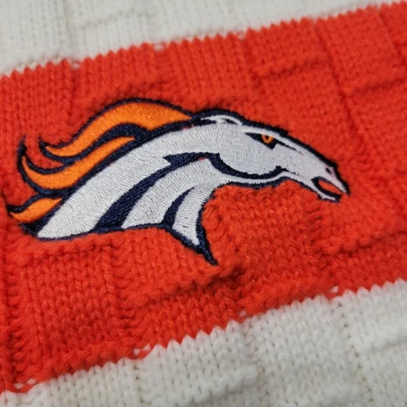 Broncos Scarf NFL Denver Broncos Football Team Logo Winter Knit Scarf Embroidery - Picture 4 of 5